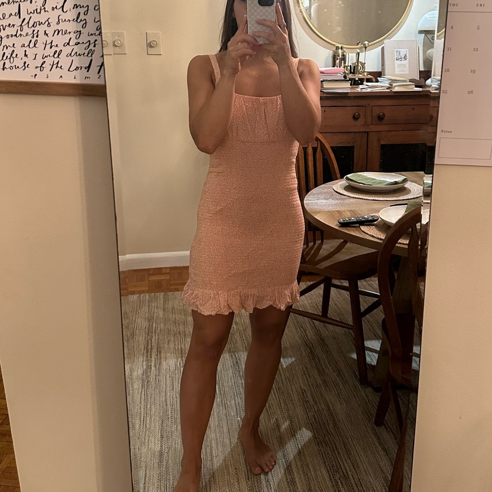 Abercrombie & Fitch Peach and Cream Floral Mini Dress